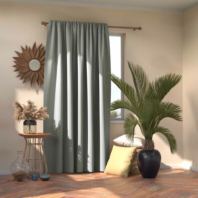 Restilo Závěs Blackout Oxford Pleat stříbrná, 140 x 245 cm