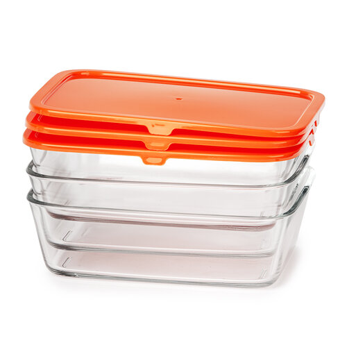 Mäser Komplet pojemników szklanychBasics, 3 szt., pomarańczowy
