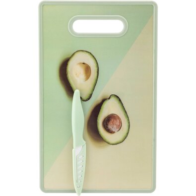 Altom Dekoracyjna deska do krojenia Avokado z nożem 23 x 37 x 2,5 cm
