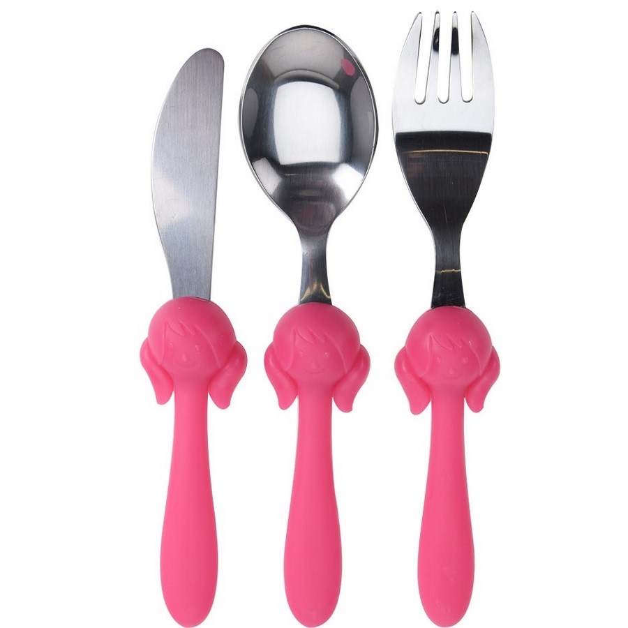 Detský príbor Buddy, ružová, 3 ks