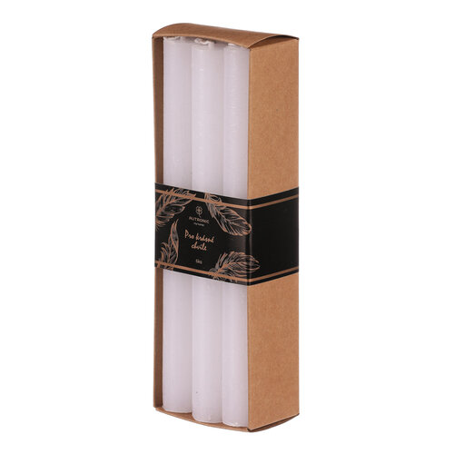 Magas fehér gyertya készlete, 6 db, paraffin, 20 cm