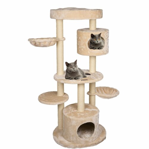 Flamingo Kratzbaum für Katzen INGA, beige, 103 x 50 x 142 cm