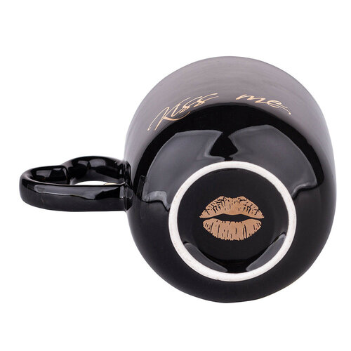 Altom Порцелянова чашка Kiss Me 400 мл, чорний