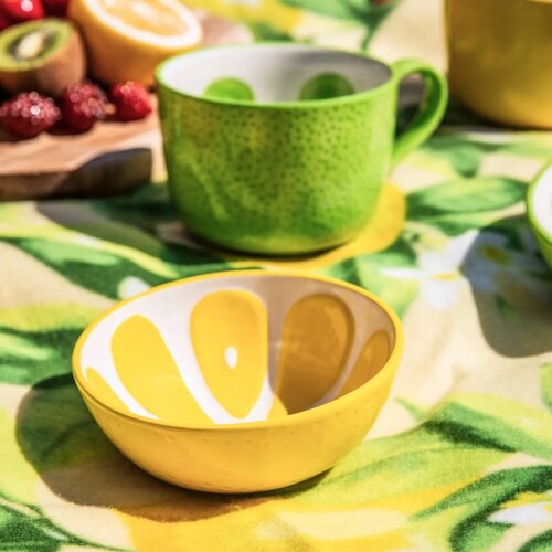 Altom Set keramičnih skodelic Tropicana limona12,5 cm, 2 kos