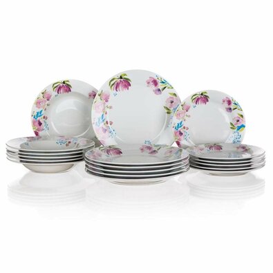 Banquet 18-delni jedilni set Pink Flowers