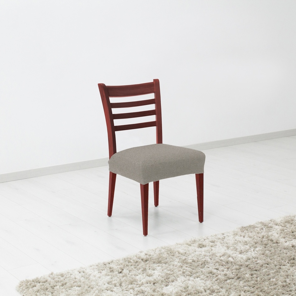Fotografie Forbyt Napínací potah na sedák židle Denia světle šedá, 45 x 45 cm, sada 2 ks