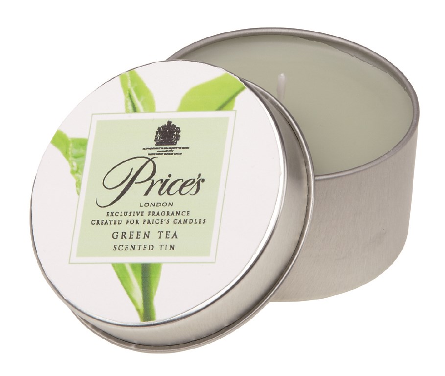 Up and Down Price´s vonná sviečka v plechu Zelený čaj, 3 ks,