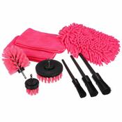 Sixtol Večnamenski komplet orodja za čiščenje inpranje avtomobila CAR DETAILING PINK 9, 9 kosov