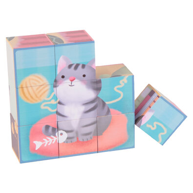 Classic world Układanka z klocków zwierzęta domowe, 9 szt.