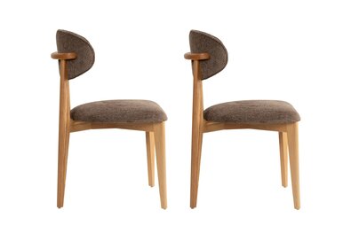 Set de scaune de sufragerie Lionte Brown and LightOak, 2 buc.