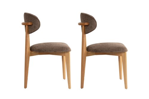 Esszimmerstuhl-Set Lionte Brown and Light Oak, 2 Stück