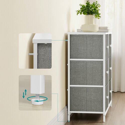 Kommode E1032 GREY, 80 cm