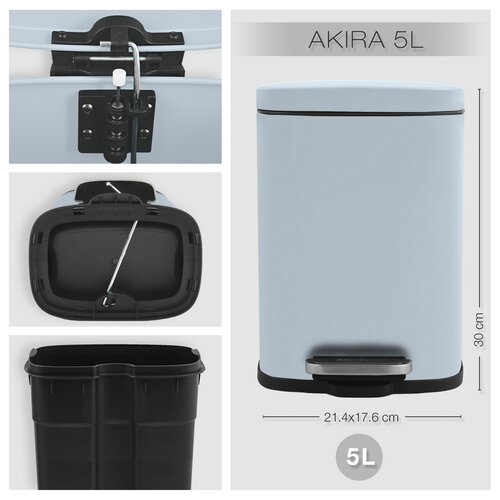 Spirella pedala smetnjak Akira 5 l, mat lednomodra
