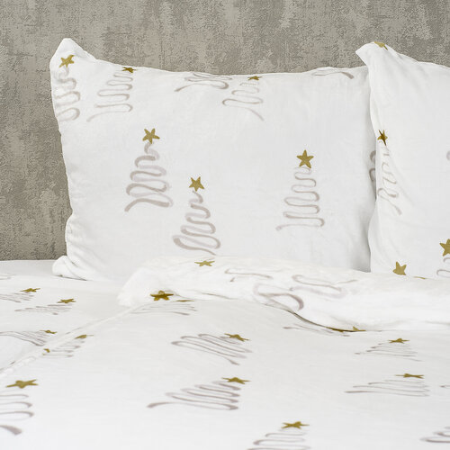 Lenjerie de pat din microflanel 4Home Christmas tree, 140 x 200 cm, 70 x 90 cm