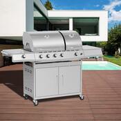 Lincoln Gázgrill rozsdamentes acélból és oldalsó + INFRA égővel