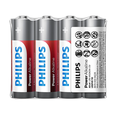 Baterii alcaline Philips AA 1,5 V Power, 4 buc
