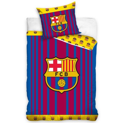 FC Barcelona Vertical pamut ágynemű, 140 x 200 cm, 70 x 80 cm