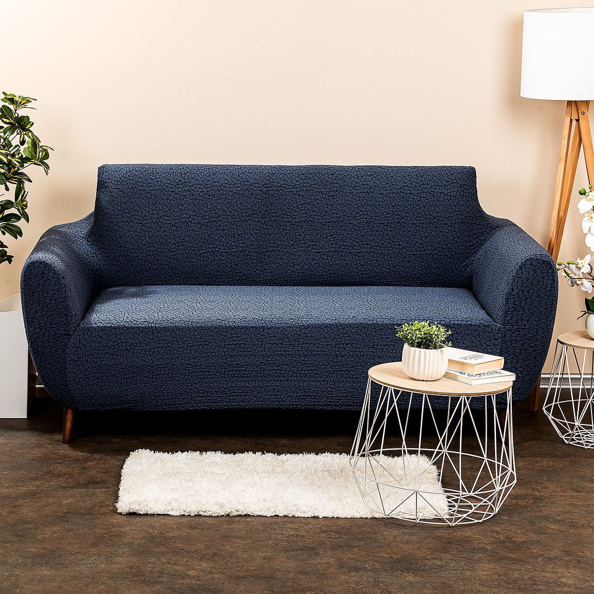 Husa multielastica 4Home Comfort Plus pentru canapea, albastra, 140 - 180 cm