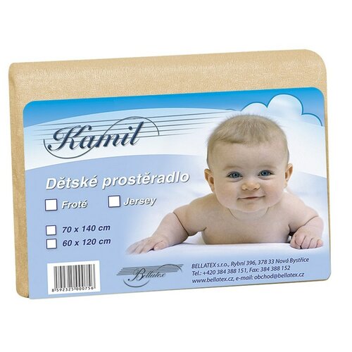 Дитяче махрове простирадло, бежеве, 70 x 140 см