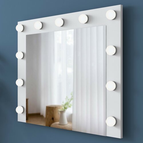Schminktisch Livia White mit Glasplatte