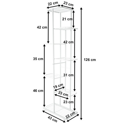 4Home Stojan na kvety Level, biela