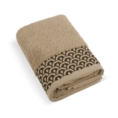Prosop Bellatex frotir cu broderie, maro, 70 x 140 cm