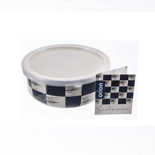 Orion Emaillierte Schale mit UH-Deckel Schachbrett Rand, Durchmesser 15,5 cm