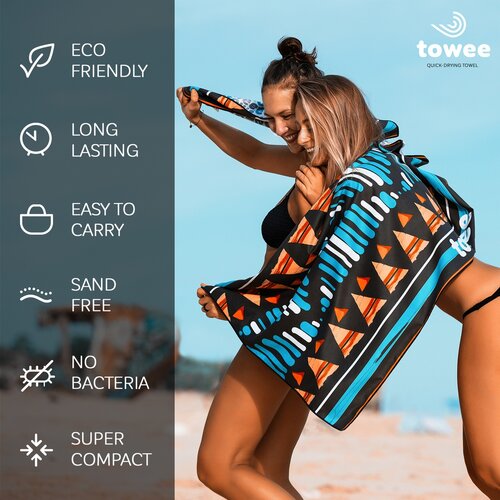 Towee Schnell trocknendes Badetuch ZEBRA, 70 x 140 cm