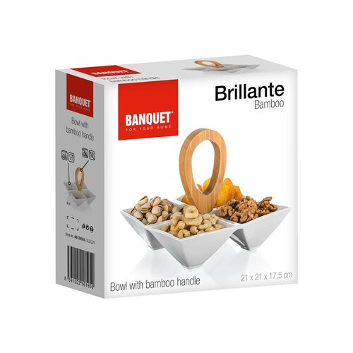 Banquet geteilte Schalen BRILLANTE Bamboo, 21 x 21 x 17,5 cm