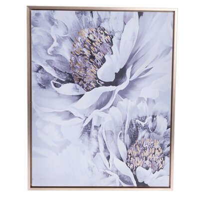 Картина на полотні в рамі Півонії - золотий друк, 40 x 2,5 x 50 см