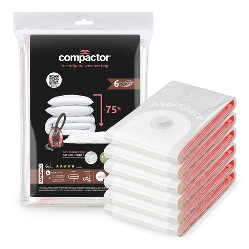 Compactor Set de saci de depozitare sub vidAspispace L 120 l, 80 x 100 cm, 6 buc.