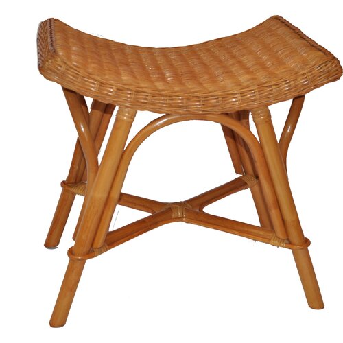 Taboret rattanowy wyplatany jasnobrązowy