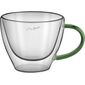 Lamart LT9115 2dílná sada sklenic na cappuccino Vaso, 190 ml, zelená