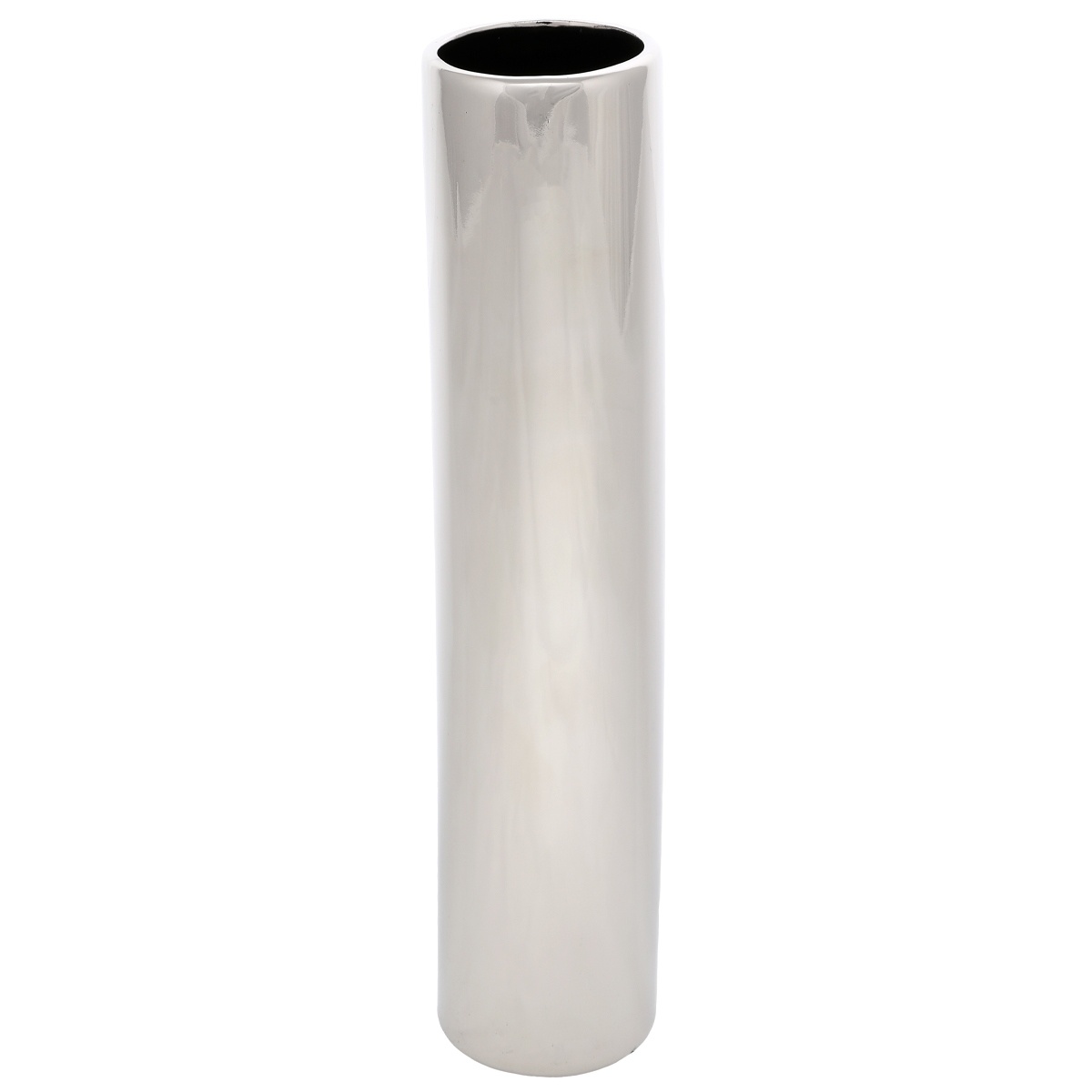 Wazon ceramiczny Tube, 5 x 24 x 5 cm, srebrny