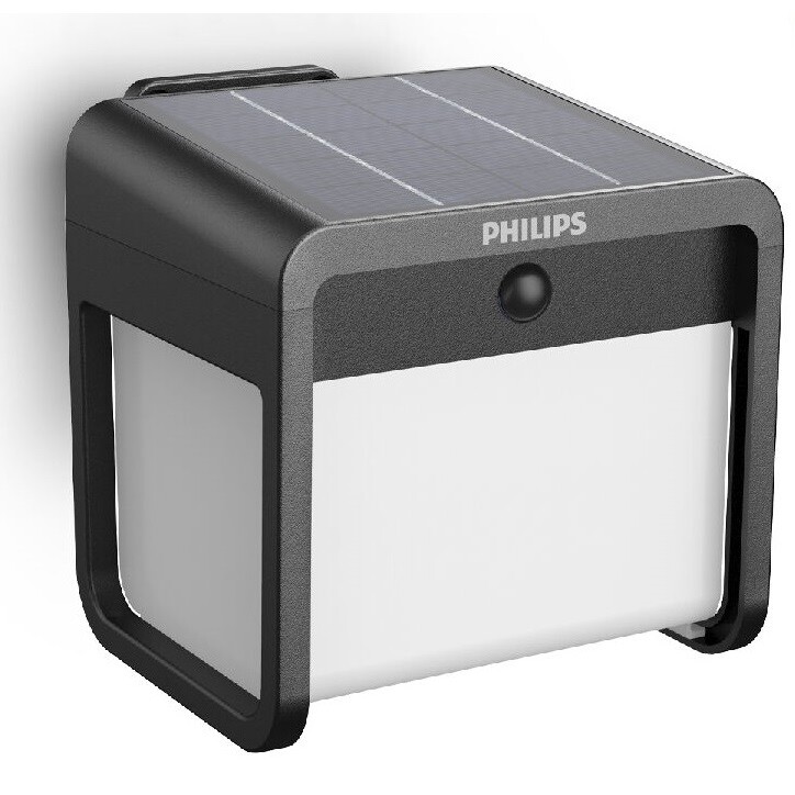 Philips Ezra UltraEfficient solarna oprawa LED,czujnik, czarna, 1,8 W, 250/25 lm, 3000 K