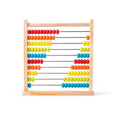 Woody Počítadlo prírodné s farebnými korálkami
