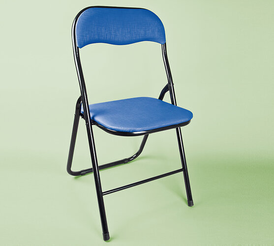 Kovová skladacia stolička, modrá