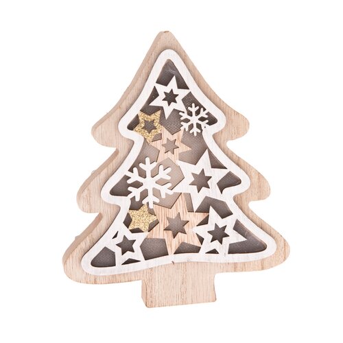 Stellar fa LED fénnyel, 13 x 15,5 x 3 cm