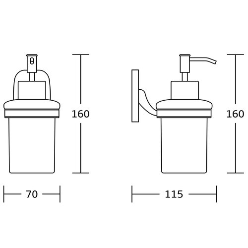AQUALINE RB119 Rumba dávkovač mýdla 160 ml, mléčné sklo