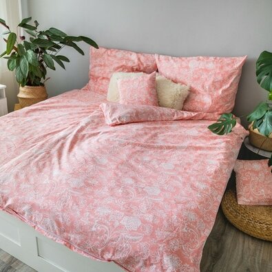 Baumwollbettwäsche Pink Blossom, 140 x 200 cm, 70 x 90 cm, 40 x 40 cm