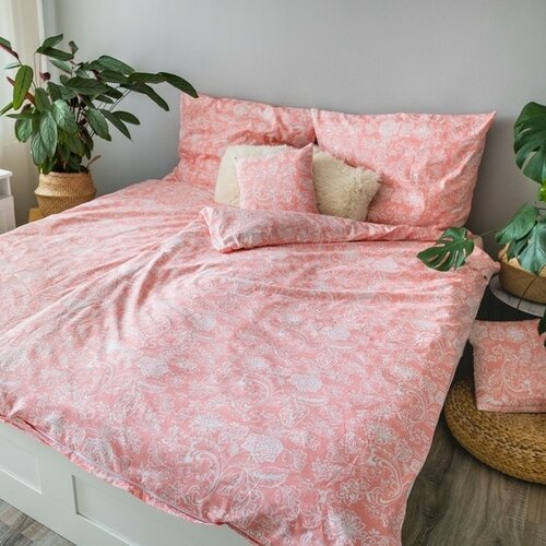 Baumwollbettwäsche Pink Blossom, 140 x 200 cm, 70 x 90 cm, 40 x 40 cm