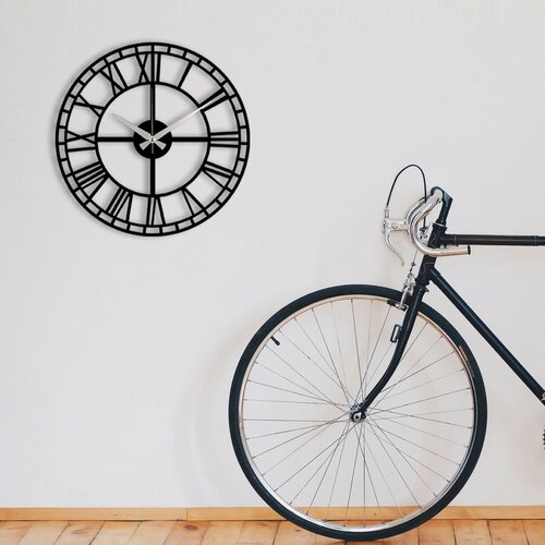 Nástěnné hodiny Enzoclock - S002 Black, 48 x 48 cm