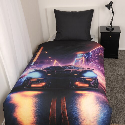 Lenjerie de pat Herding Neon Car, 135 x 200 cm, 80x 80 cm