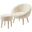 Křeslo s taburetem Chair & Pouf Cream