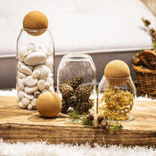 Recipient de sticlă 4Home cu capacul Cork, 700 ml