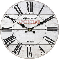 Dřevěné nástěnné hodiny At the beach, pr. 34 cm