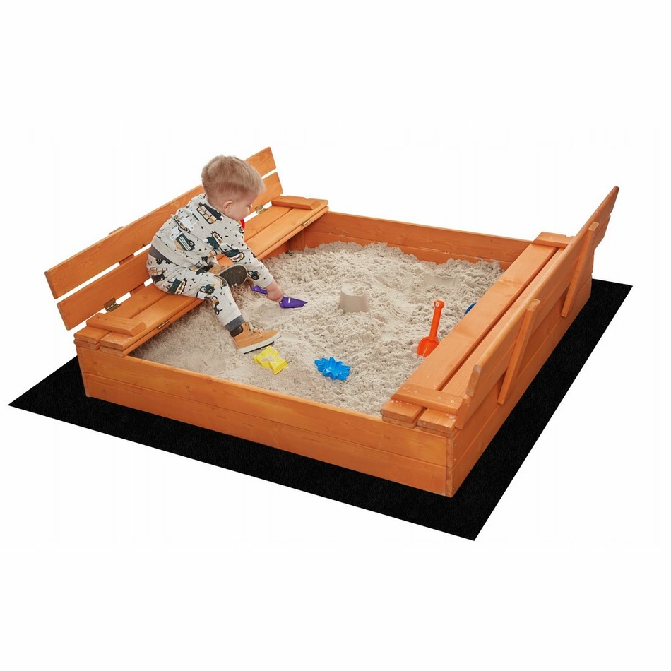 Levně Sand Tropic Dřevěné pískoviště s lavičkami 120x120cm impregnované