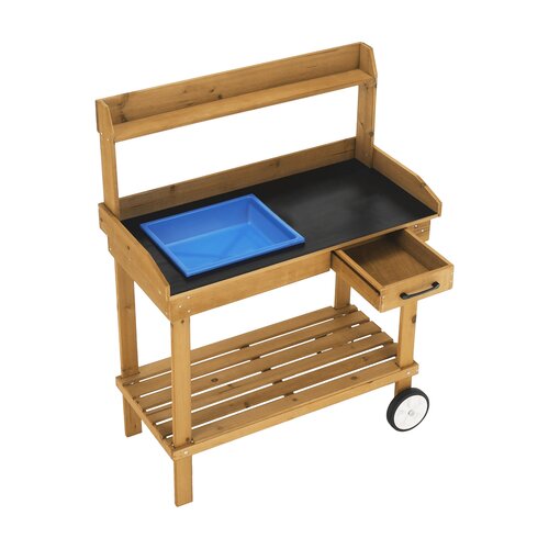 Gartenarbeitstisch Bardy, braun, 94 x 49 x 120 cm