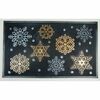 Gummi-Fußmatte Schneeflocken, 47 x 75 cmschwarz,