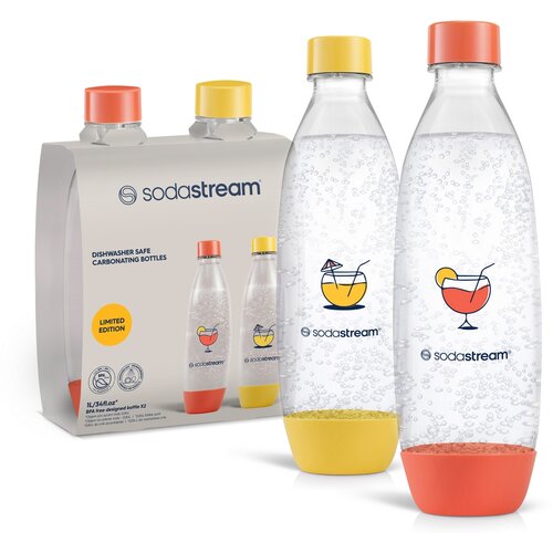 Sodastream steklenica Fuse Orange/Yellow 2x 1 l,primerna za pomivanje v pomivalnem stroju